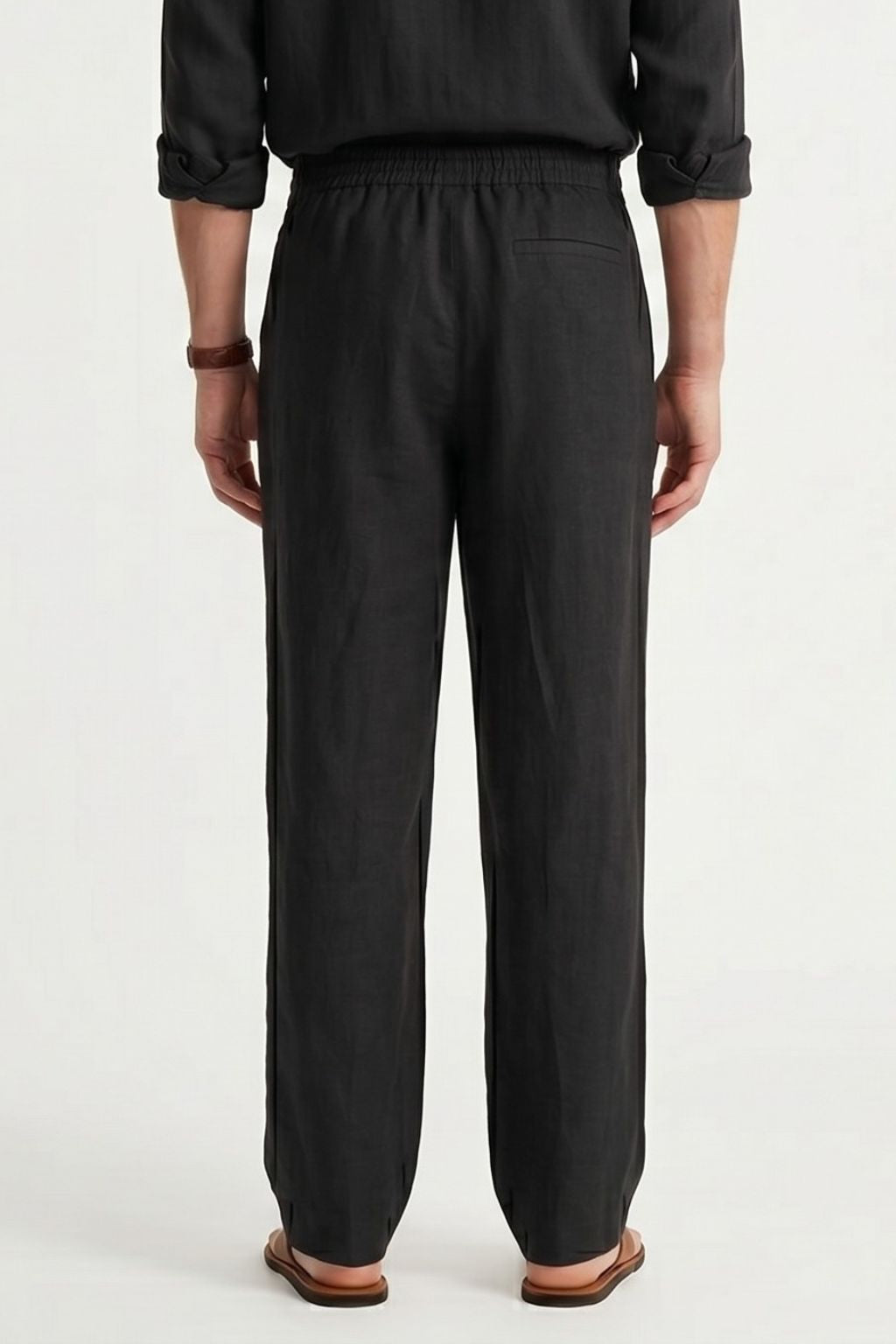 Essential Linen Trouser — Black