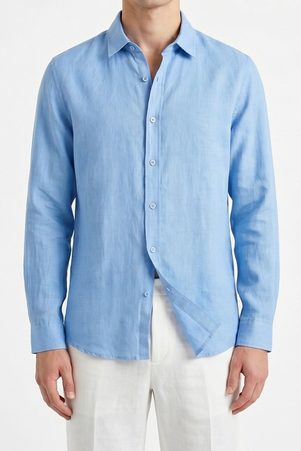 Essential Linen Shirt — Sky Blue