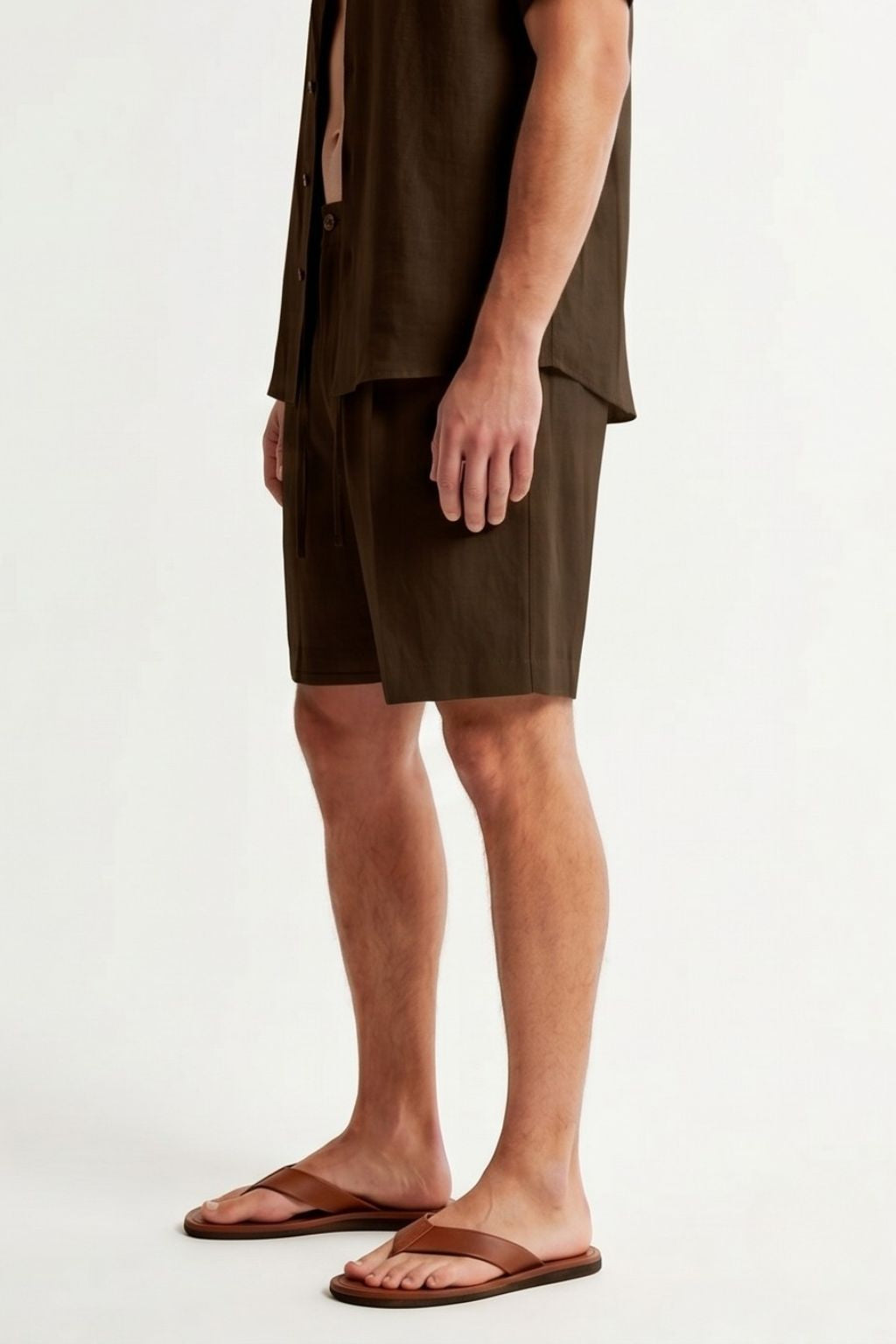 Essential Linen Short — Brown