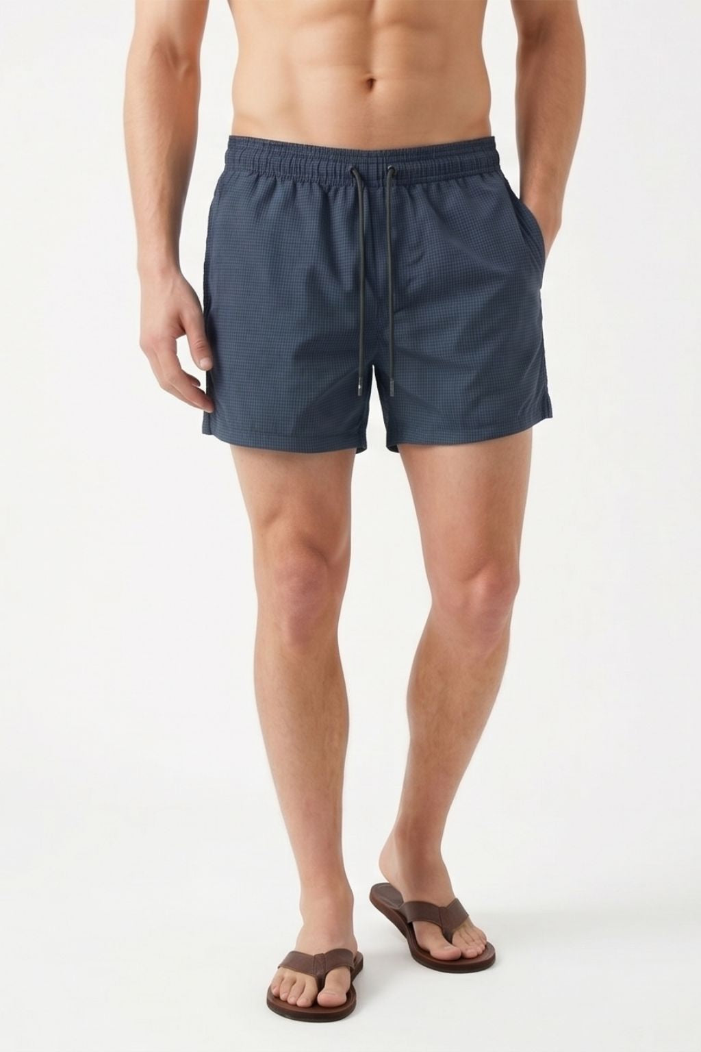Textured Swim Trunk — Navy