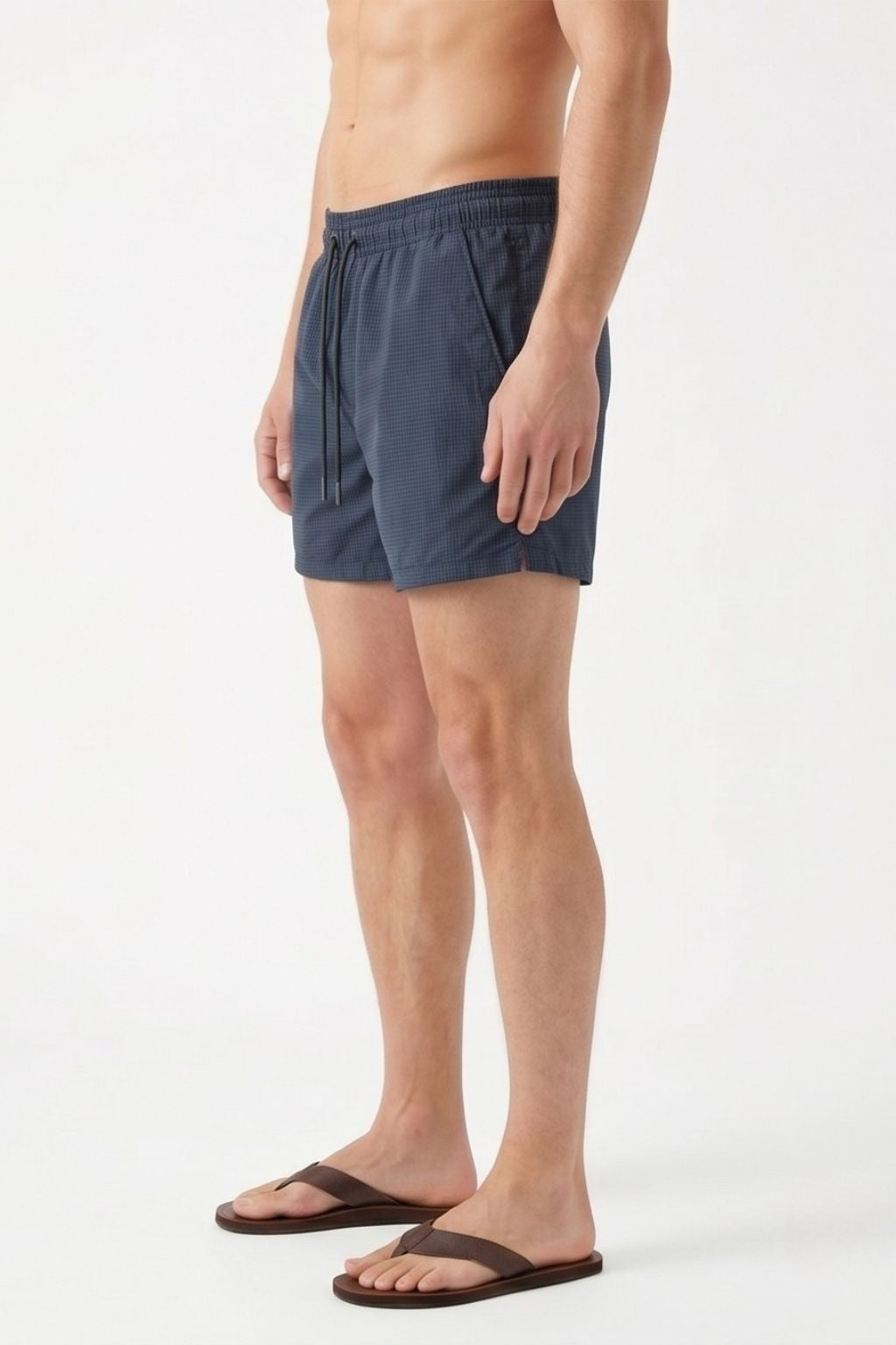 Textured Swim Trunk — Navy