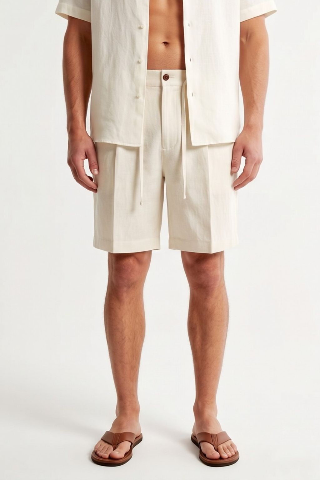 Essential Linen Short — Ivory White
