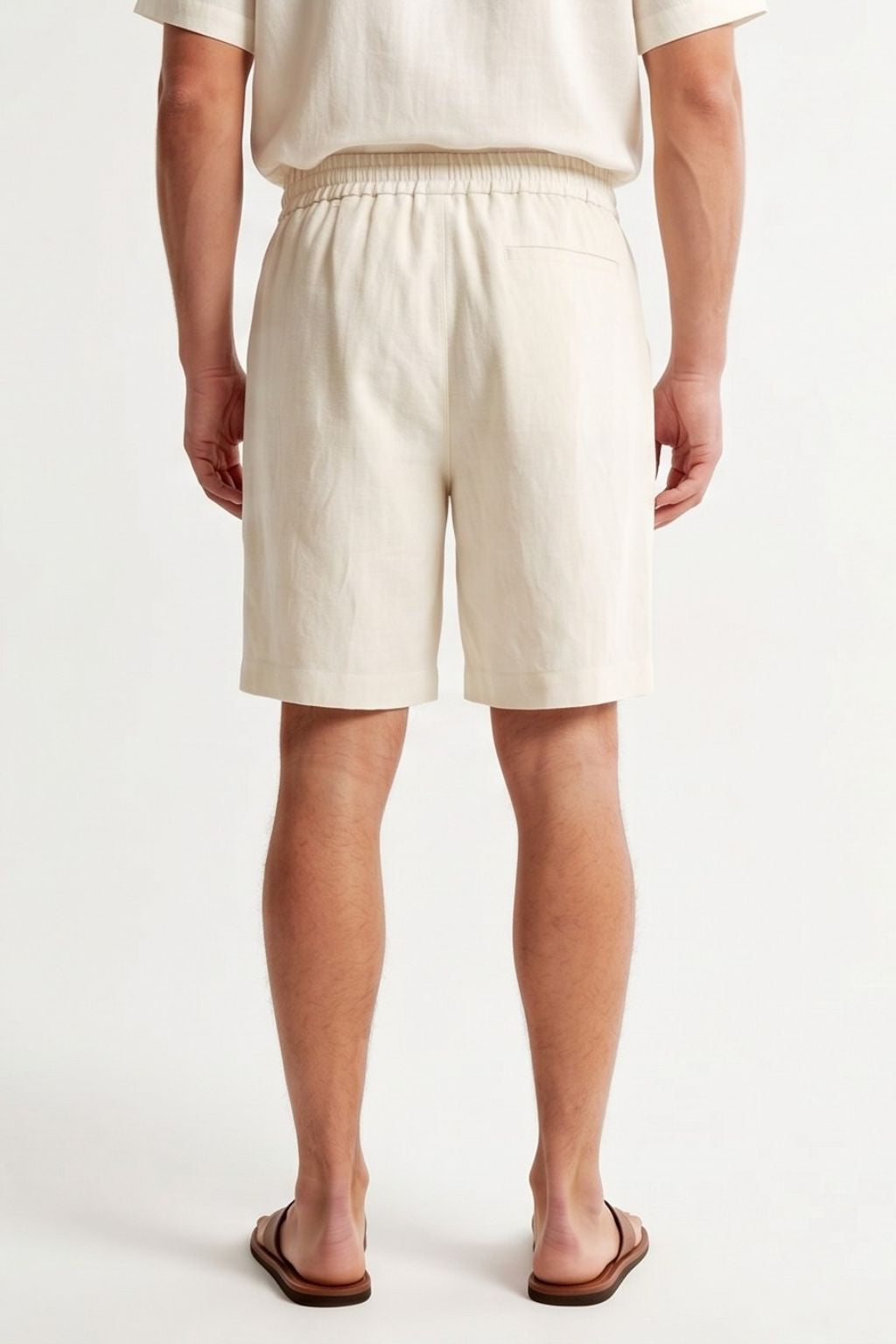 Essential Linen Short — Ivory White
