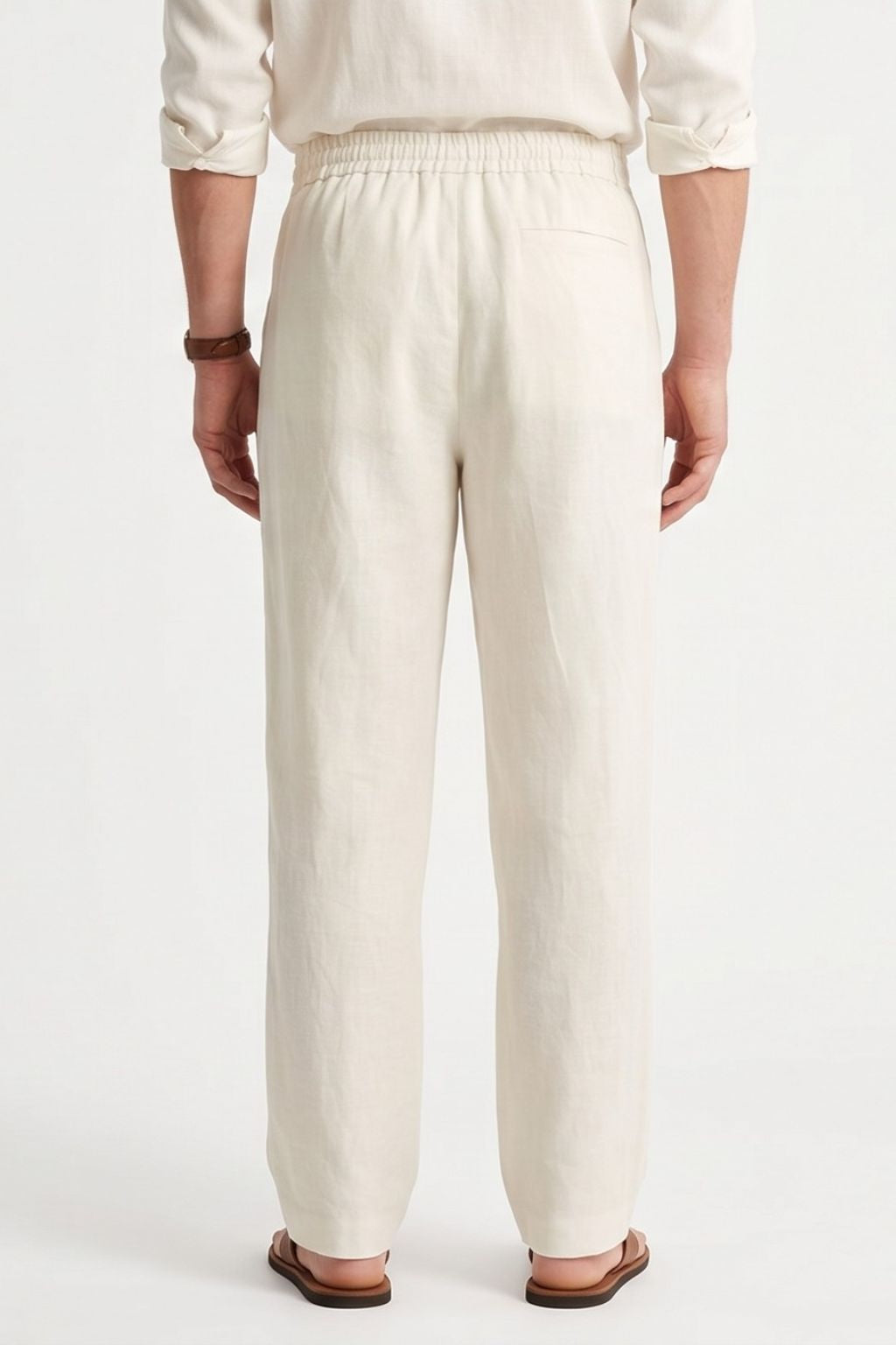 Essential Linen Trouser — Ivory White