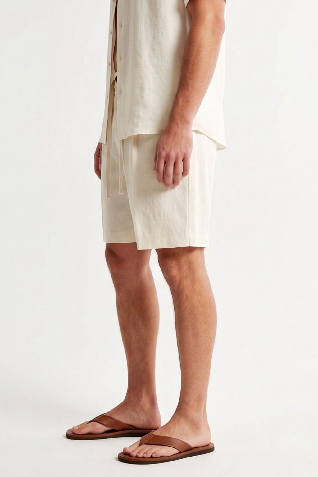 Essential Linen Short — Ivory White