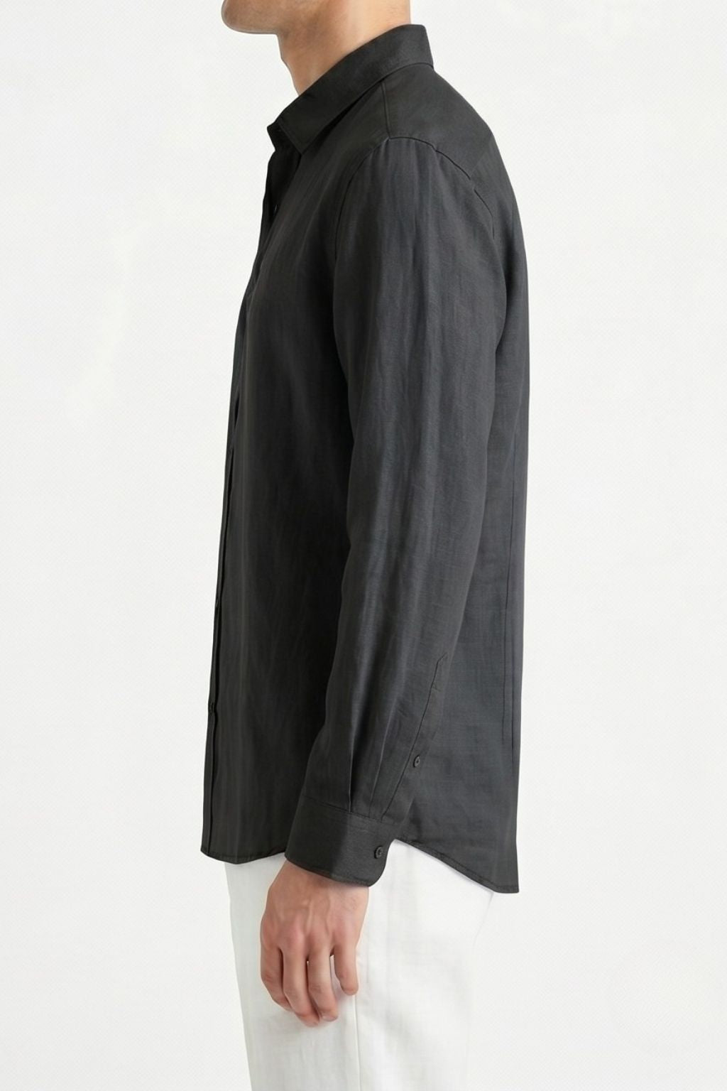 Essential Linen Shirt — Black