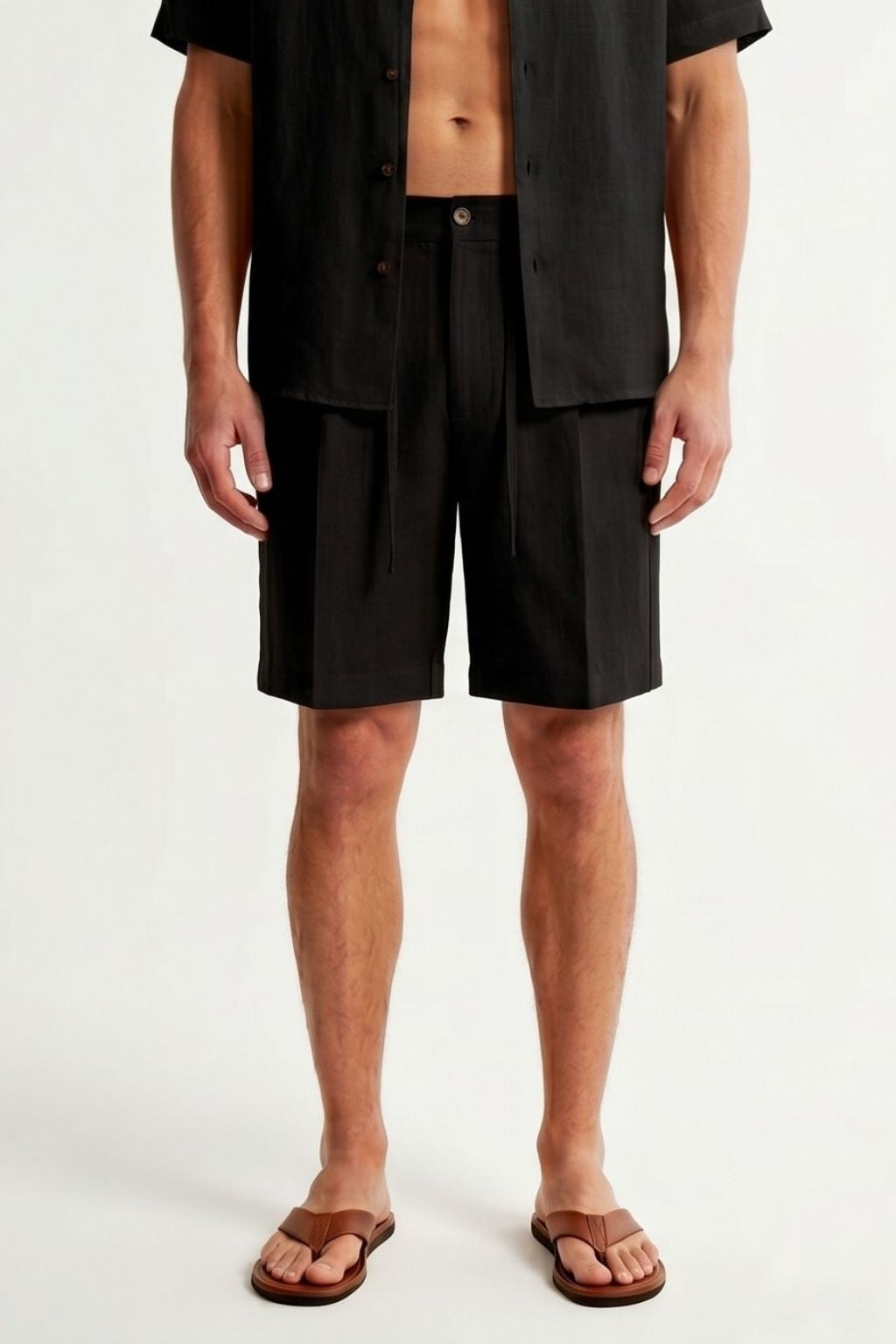 Essential Linen Short — Black