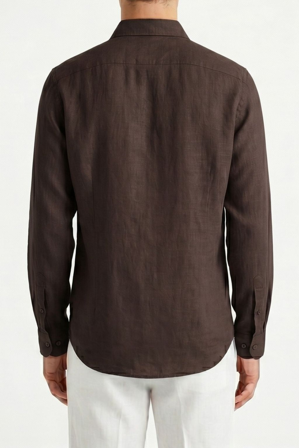 Essential Linen Shirt — Dark Brown