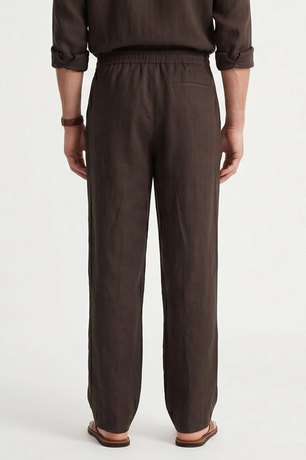 Essential Linen Trouser — Dark Brown