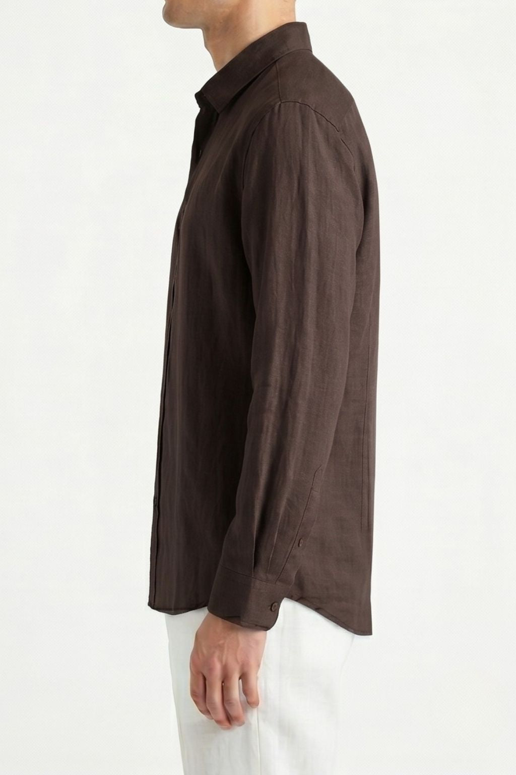 Essential Linen Shirt — Dark Brown