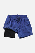 Double-Layer Swim Trunk — Blue