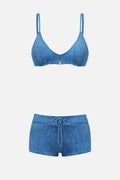 Denim-Effect Swim Set