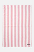 Striped Beach Towel — Pink and White