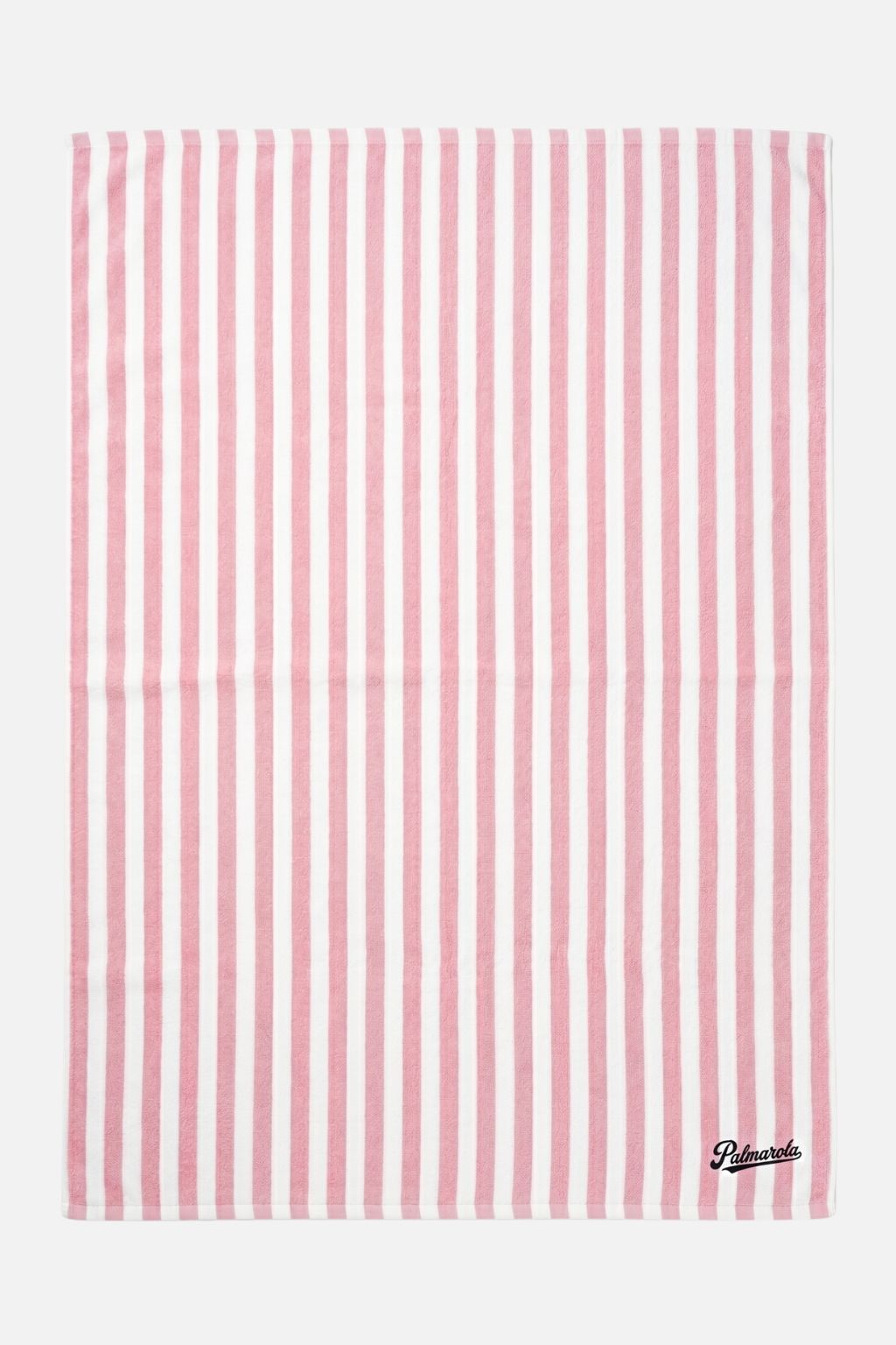 Striped Beach Towel — Pink and White