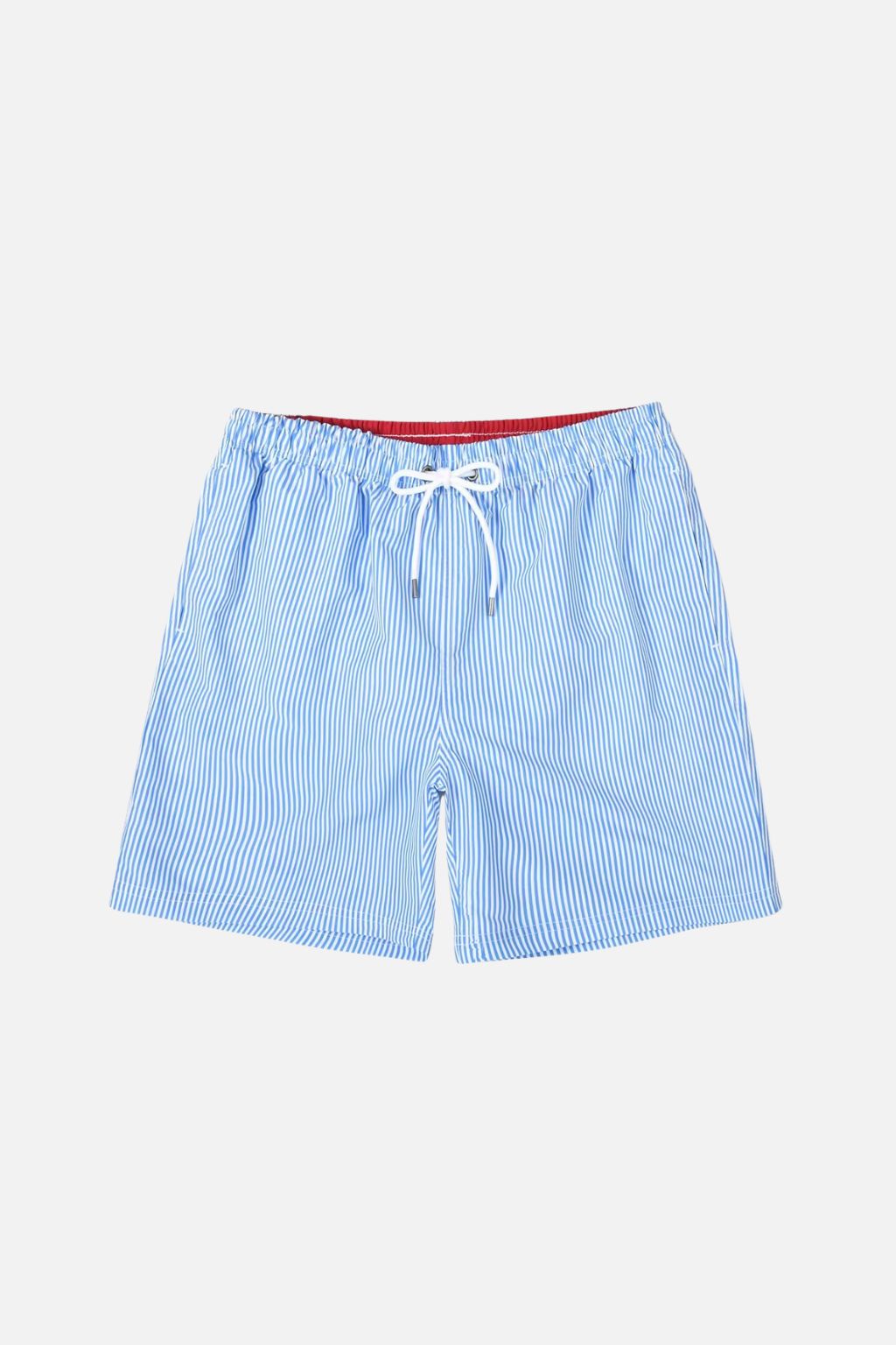 Striped Swim Short — Light Blue