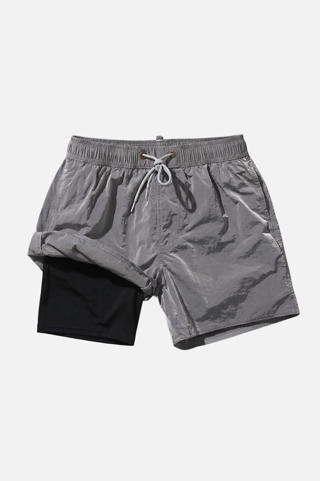 Double-Layer Swim Trunk — Gray