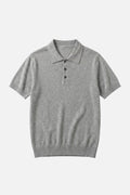Textured Knit Polo — Gray