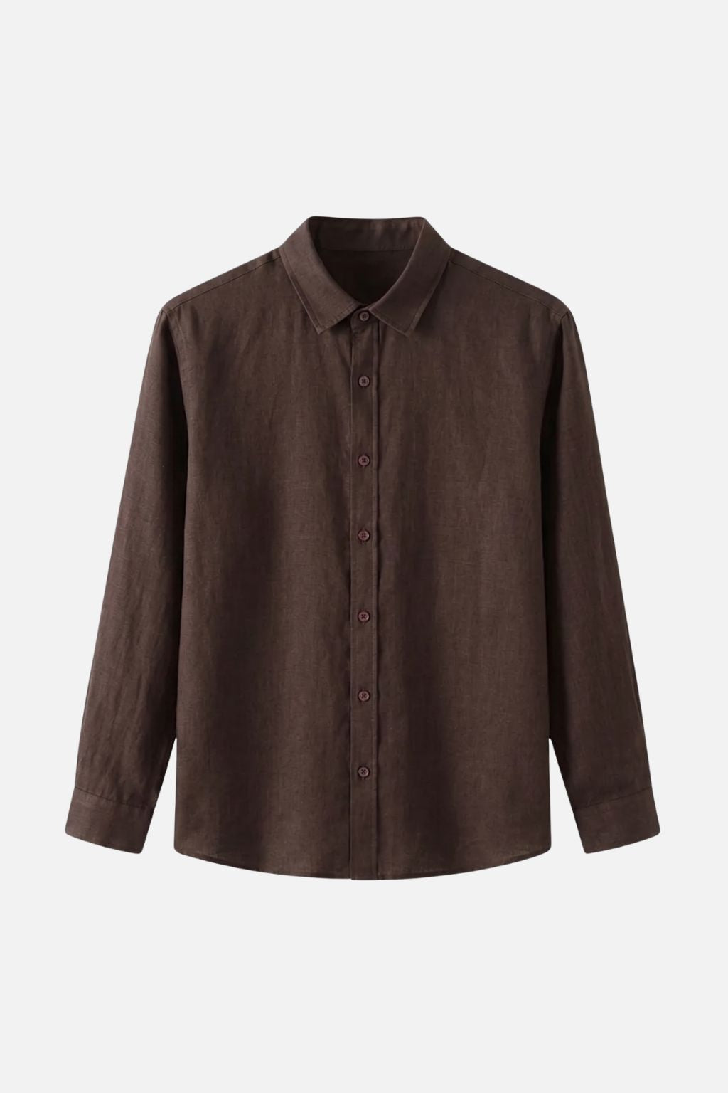 Essential Linen Shirt — Dark Brown