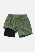 Double-Layer Swim Trunk — Green