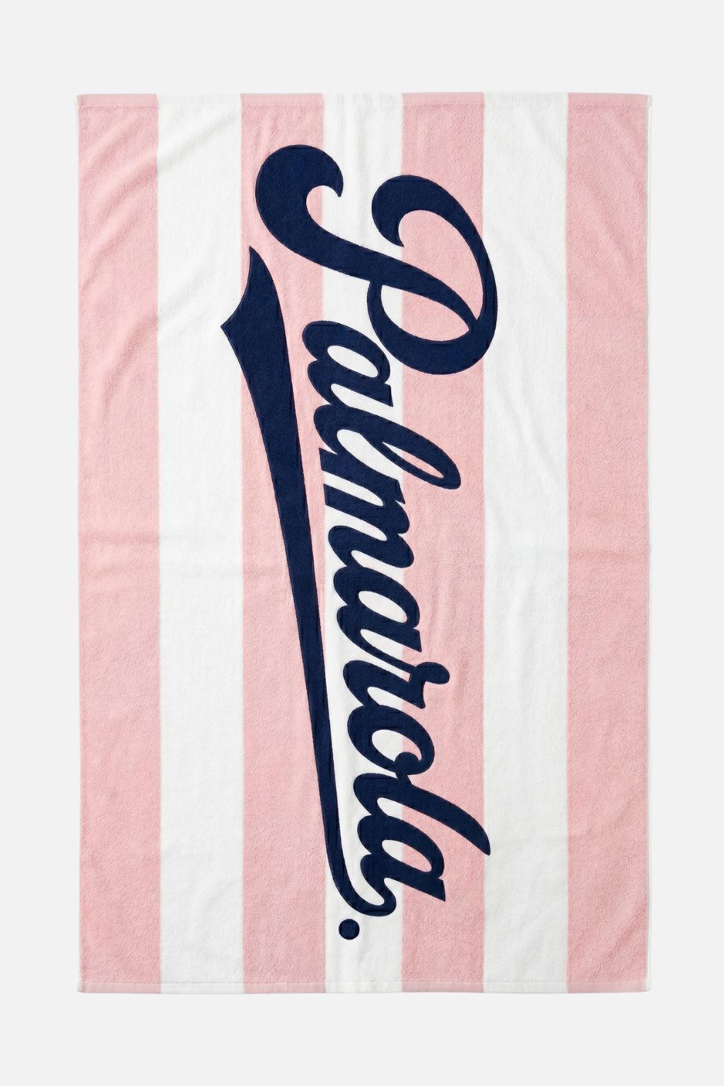 Signature Beach Towel — Pink and White