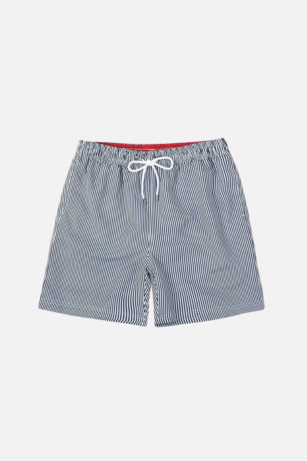 Striped Swim Short — Navy