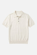 Textured Knit Polo — Ivory White