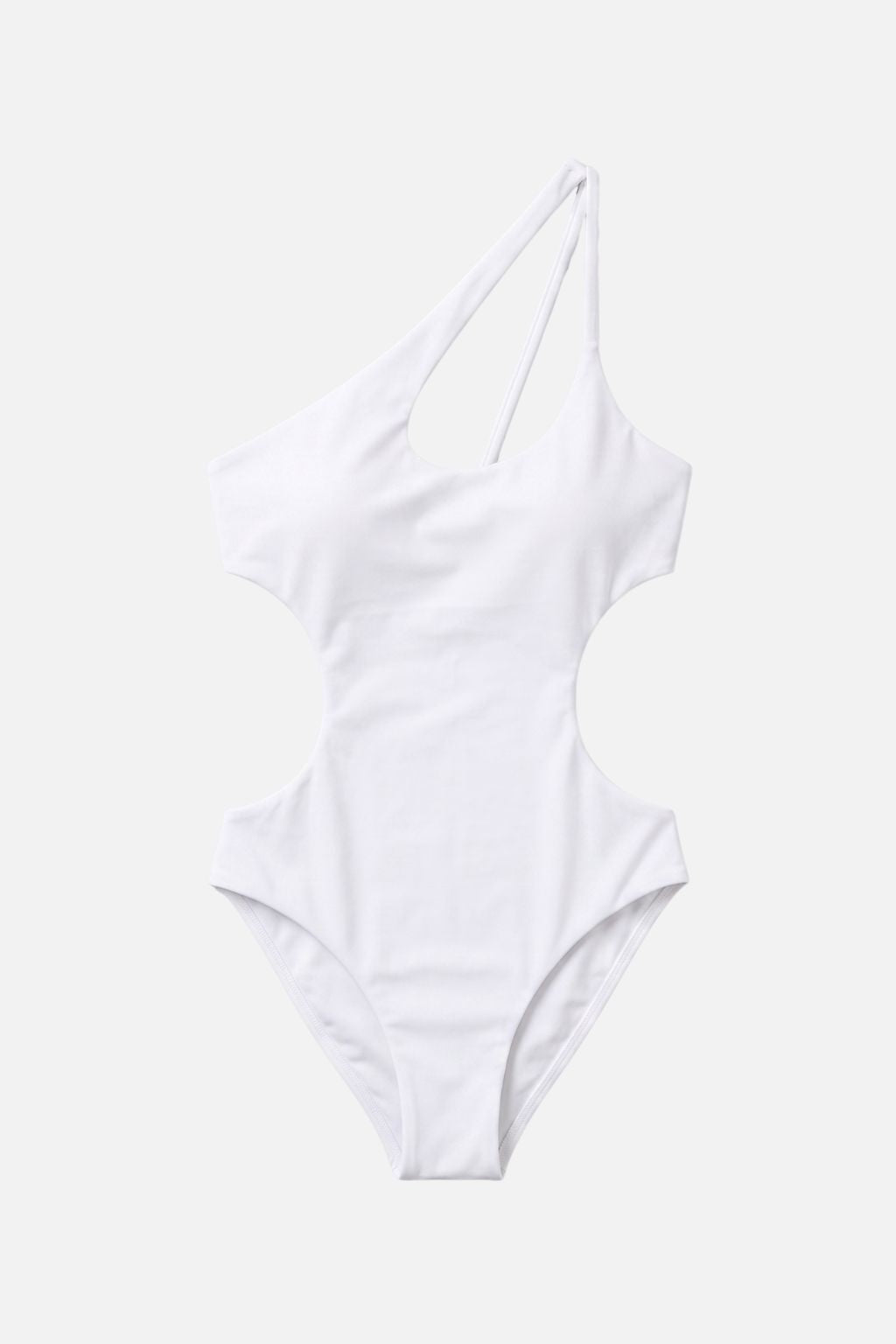 Asymmetric One-Piece Swimsuit — White