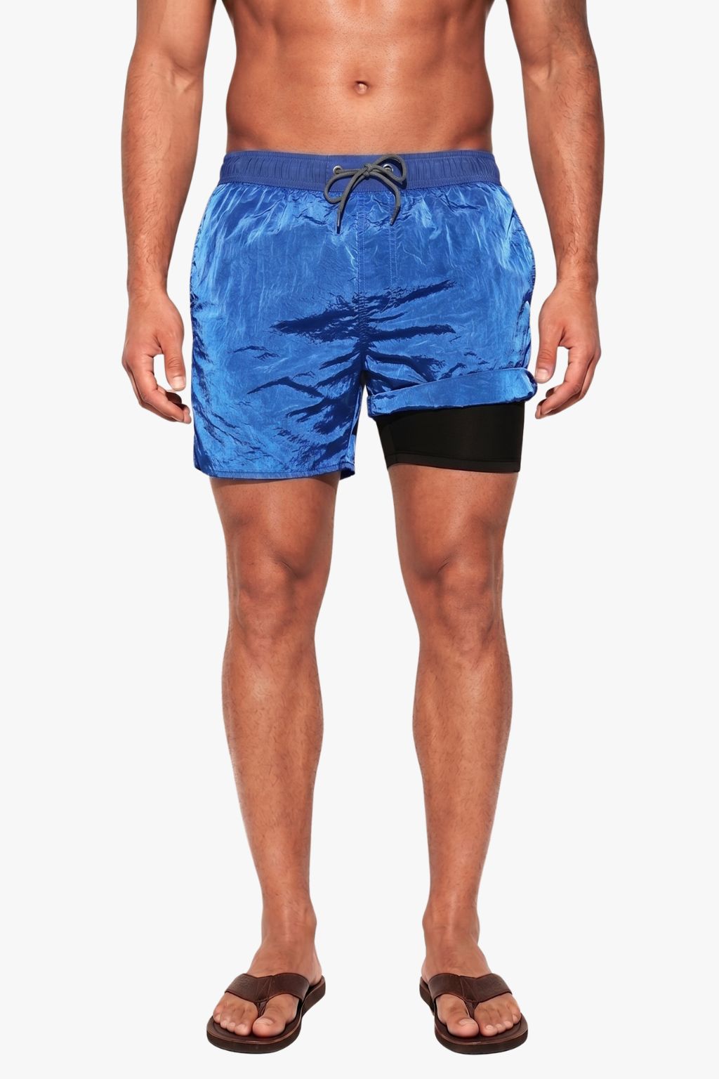 Double-Layer Swim Trunk — Blue