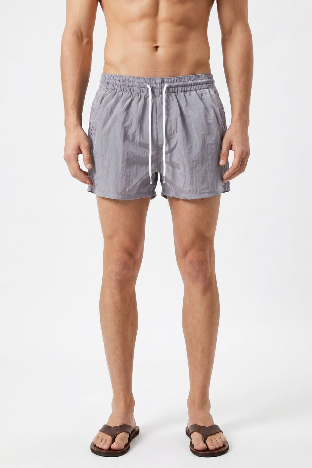 Classic Swim Trunk — Light Gray