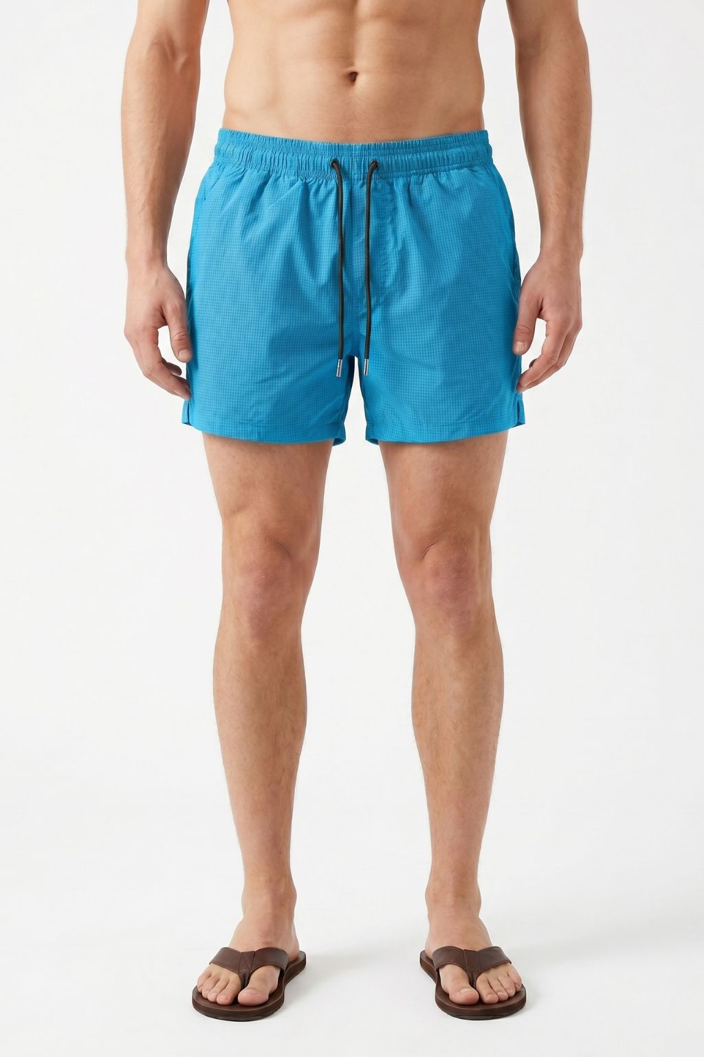 Textured Swim Trunk — Sky Blue