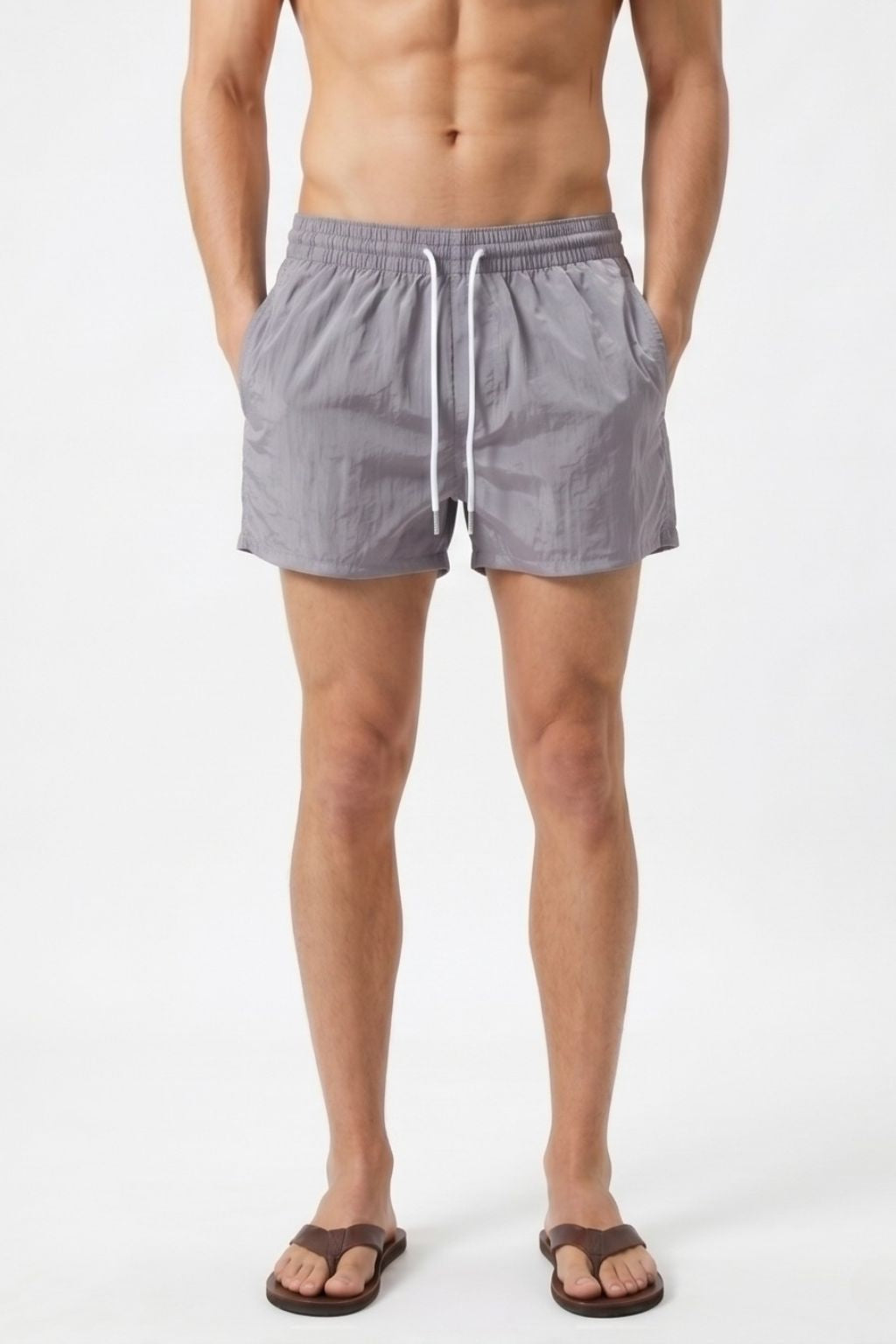 Classic Swim Trunk — Light Gray