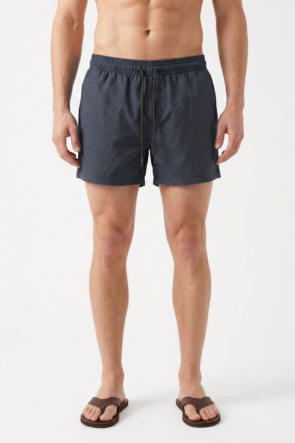 Textured Swim Trunk — Navy